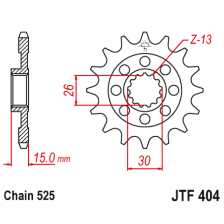 Kit chaîne EK/JT 525 MVXZ2 - 17/45-120 - Couronne acier standard