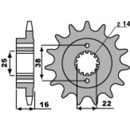 Kit chaîne EK/PBR 520 MVXZ2 - 15/42-110 - Couronne acier standard
