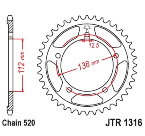 Kit chaîne EK/JT 520 SRX2 - 15/41-112 - Couronne acier standard