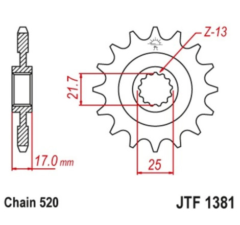 Kit chaîne EK/JT 520 SRX2 - 15/41-112 - Couronne acier standard