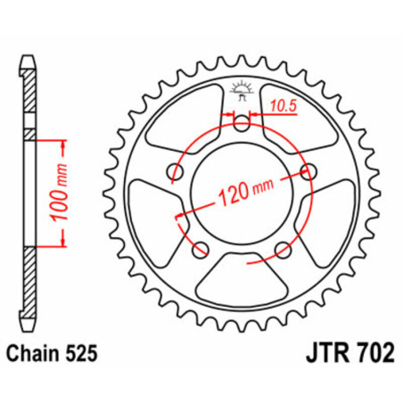 Kit chaîne EK/JT 525 MVXZ2 - 16/40-108 - Couronne acier standard