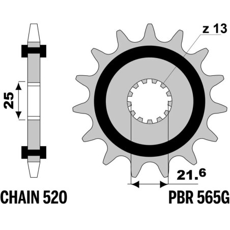 Kit chaîne EK/PBR 520 SRX2 - 15/46-114 - Couronne acier standard