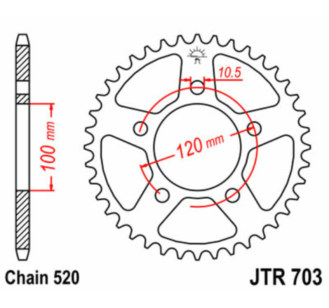 Kit chaîne EK/JT 520 MVXZ2 - 15/44-114 - Couronne acier standard