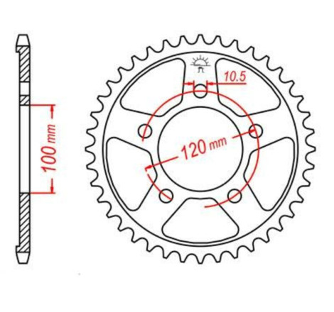Kit chaîne EK/JT 525 SRX2 - 16/44-108 - Couronne acier standard