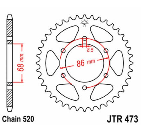 Couronne JT SPROCKETS acier standard - 520