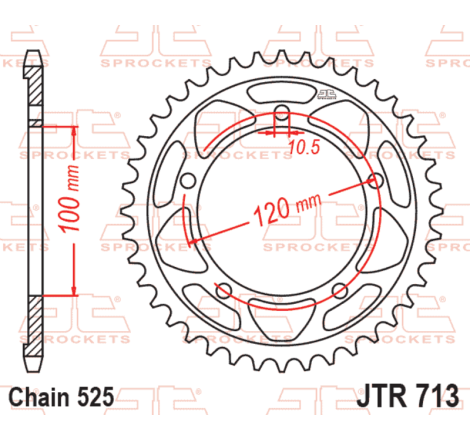 Couronne JT SPROCKETS acier standard - 523