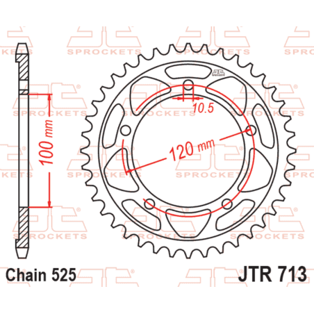 Couronne JT SPROCKETS acier standard - 523
