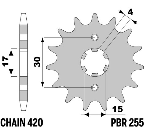 Pignon PBR acier standard - 420