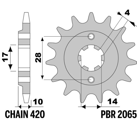 Pignon PBR acier standard 2065 - 420
