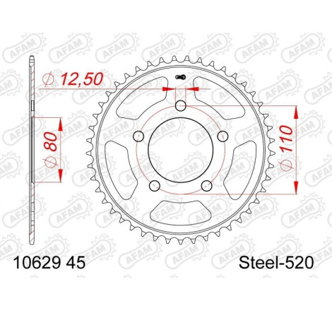 Kit chaîne AFAM 520XMR3 16/45-126 - couronne standard