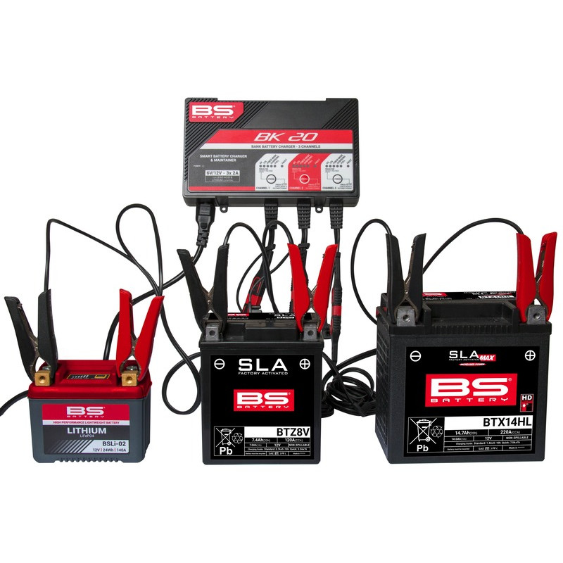Chargeur de batterie intelligent BS BATTERY BK20 6V/12V 3x2A