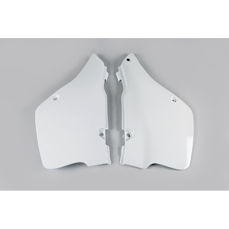 Plaques latérales UFO blanches pour Suzuki RM 125 (1989–1992)
