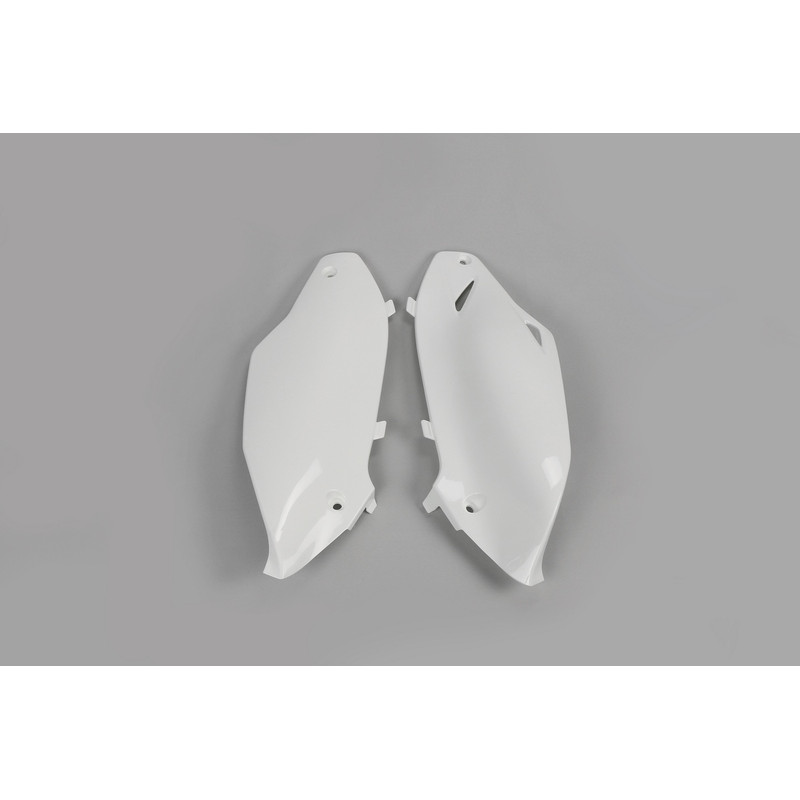 Plaques latérales UFO blanches pour Kawasaki KX-F 250 / 450