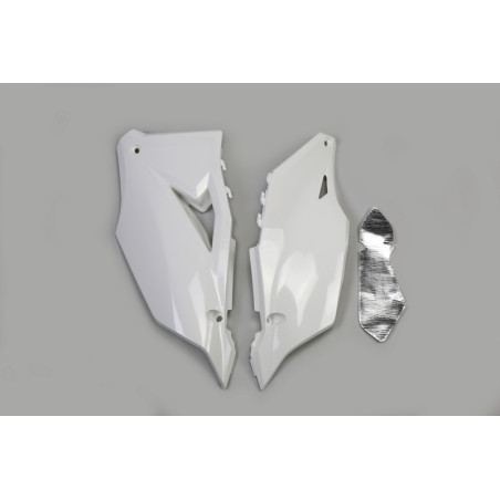 Plaques latérales UFO blanches pour Kawasaki KX-F 250 / 450