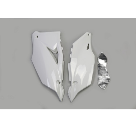 Plaques latérales UFO blanches pour Kawasaki KX-F 250 / 450