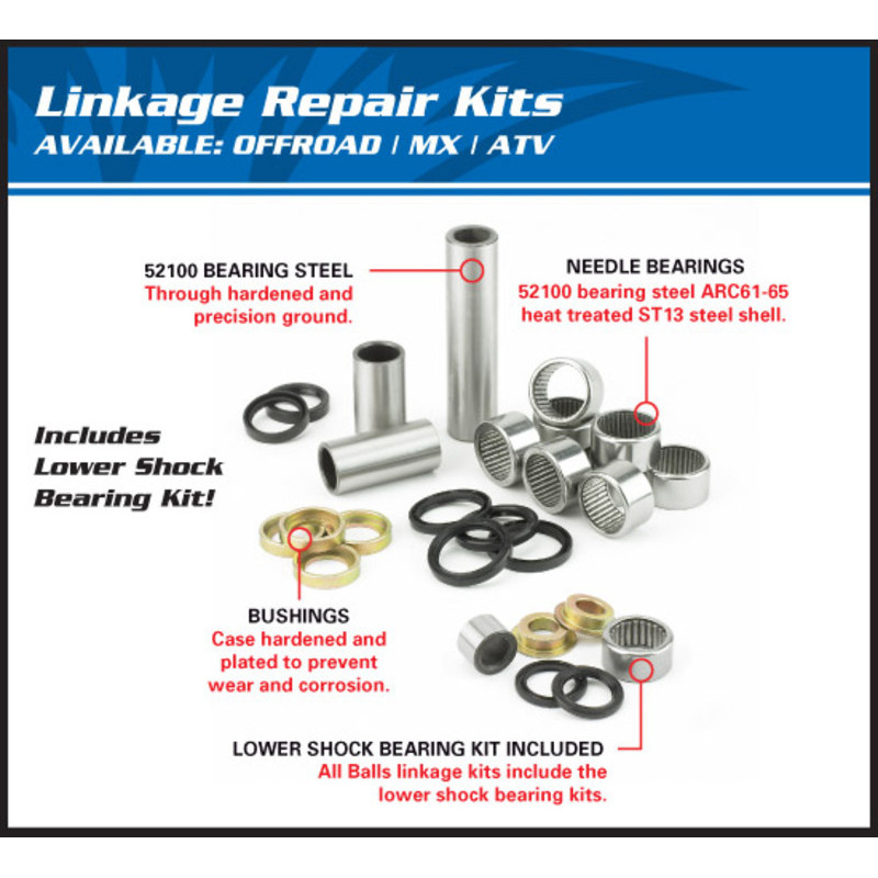 Kit réparation de biellettes ALL BALLS 125/250 RM 1992