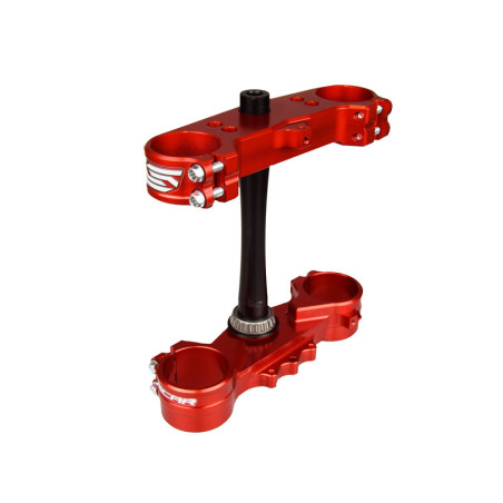 Té de fourche SCAR offset 22mm rouge Honda 125/250/450 CR/CRF