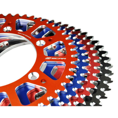 Couronne SCAR 48 dents aluminium noir Ultra-Light anti-boue pour 65 SX/TC/MC