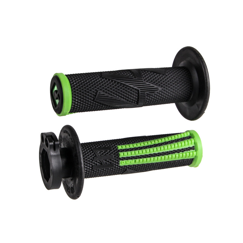 Poignées ODI Emig Pro V2 Lock-On Full Grip noir/vert