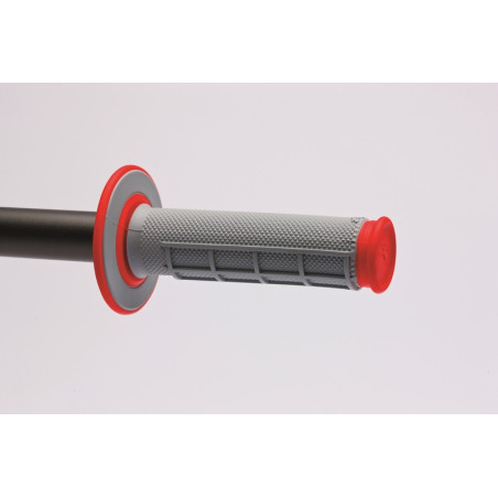 Revêtements RENTHAL Dual Series semi-gauffrés gris/rouge