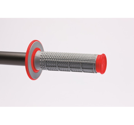 Revêtements RENTHAL Tapered Series MX semi-gauffrés gris/rouge
