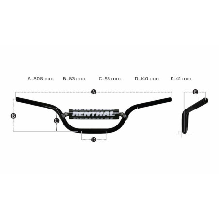 Guidon RENTHAL Fatbar 822 KTM Low noir
