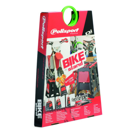Lève-moto fixe POLISPORT repliable noir pour entretien et stockage sécurisé