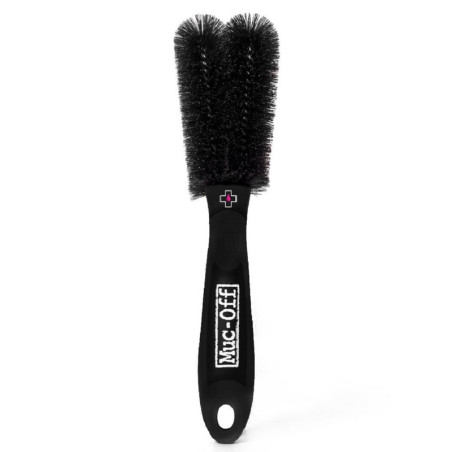 Brosse goupillon double Muc-Off – Nettoyage polyvalent roues et composants vélo et moto