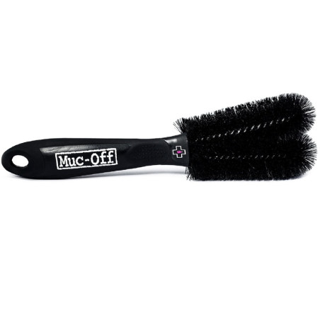 Brosse goupillon double Muc-Off – Nettoyage polyvalent roues et composants vélo et moto