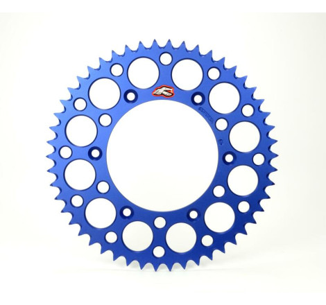 Couronne RENTHAL 51 dents aluminium bleu Ultra-Light anti-boue anodisé dur HA pour 125/250/350/450 SX/SX-F/TC/FC/MC/MC-F