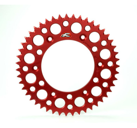 Couronne 51 dents RENTHAL aluminium rouge Ultra-Light anti-boue 520 pour 125/250/450/500 CR/CRF