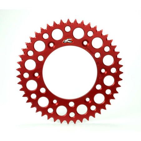Couronne 51 dents RENTHAL aluminium rouge Ultra-Light anti-boue 520 pour 125/250/450/500 CR/CRF