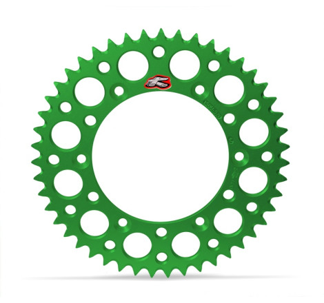 Couronne RENTHAL 50 dents aluminium vert Ultra-Light anti-boue pour 125/250/450 KX/KX-F