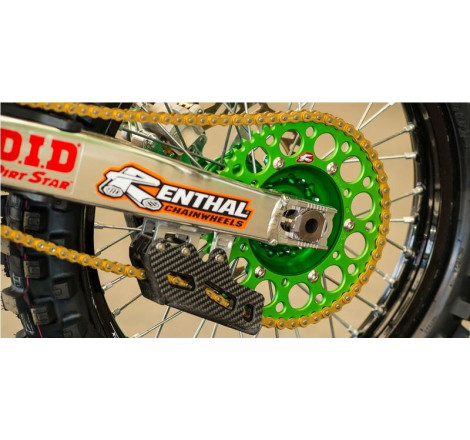 Couronne RENTHAL 50 dents aluminium vert Ultra-Light anti-boue pour 125/250/450 KX/KX-F