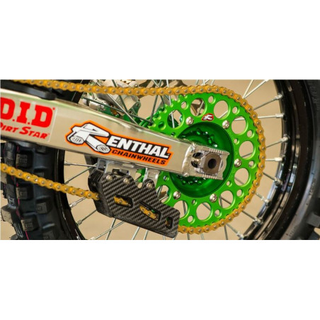 Couronne RENTHAL 50 dents aluminium vert Ultra-Light anti-boue pour 125/250/450 KX/KX-F
