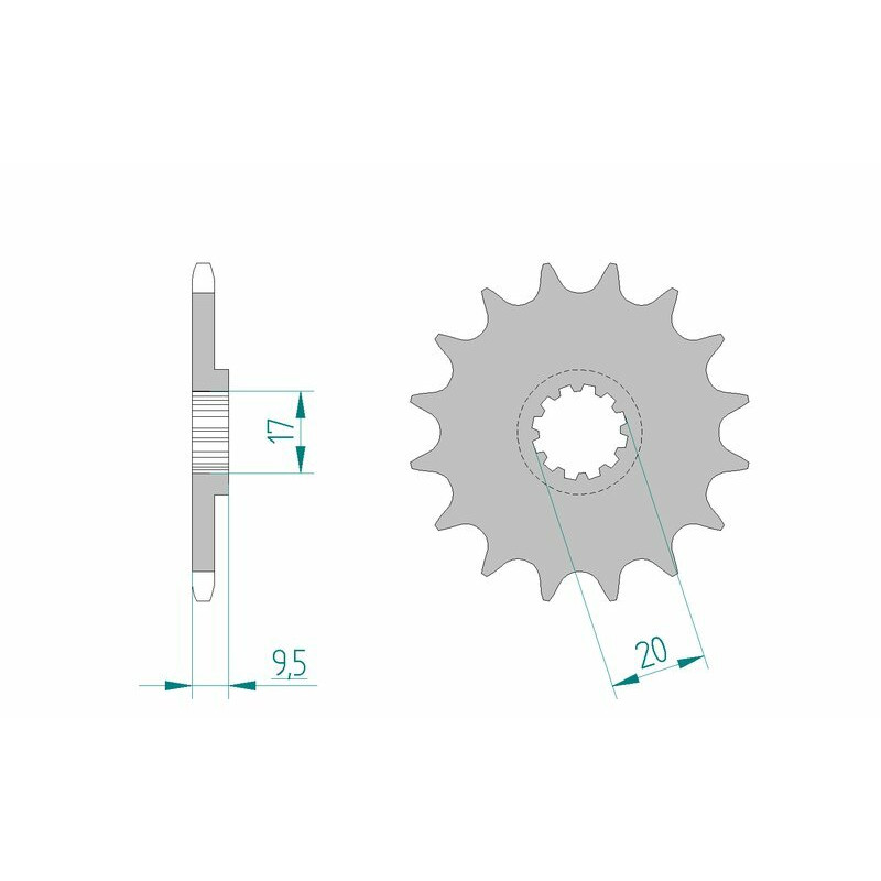 Pignon AFAM 14 dents acier anti-boue 65 SX/TC/MC
