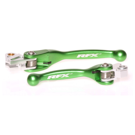 Ensemble leviers flexibles forgés RFX Race vert pour Kawasaki 250/450 KX-F
