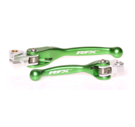 Ensemble leviers flexibles forgés RFX Race vert pour Kawasaki 250/450 KX-F