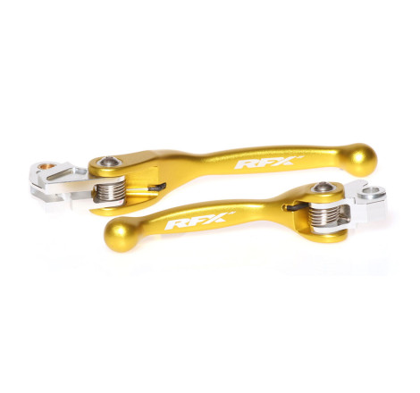 Ensemble leviers flexibles forgés RFX Race jaune pour Suzuki 250/450 RM-Z 2007-2025