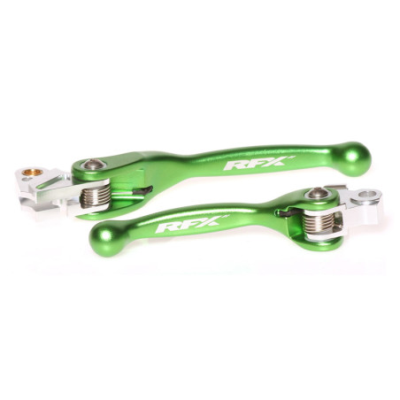 Ensemble leviers flexibles forgés RFX Race vert pour Kawasaki 250/450 KX-F
