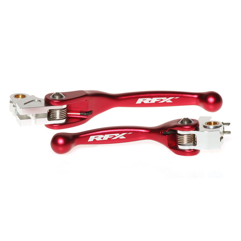 Ensemble leviers flexibles forgés RFX Race rouge pour Honda 250/450 CRF