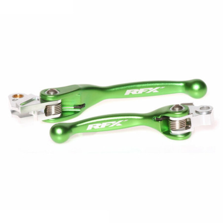 Jeu de leviers flexibles forgés RFX Race vert pour Kawasaki 250/450 KX-F