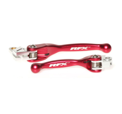 Ensemble leviers flexibles forgés RFX Race rouge pour Honda 125/250 CR