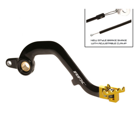 Levier de frein arrière RFX Pro FT (Noir/Jaune) 125 RM 2001 à 2008
