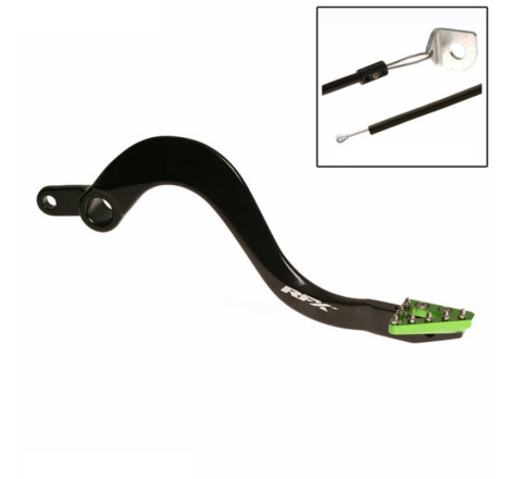 Levier de frein arrière RFX Pro ST (Noir/Vert) 125 KX 2004 à 2008