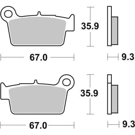 Plaquettes de frein arrière BREMBO Off-Road métal fritté pour 125/250/450 YZ/YZ-F/RM-Z/KX-F/XX/XX-F