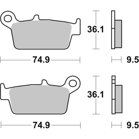 Plaquettes de frein arrière BREMBO Off-Road métal fritté pour 125/250/500 CR/KX/RM/YZ