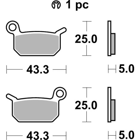 Plaquettes de frein avant BREMBO Off-Road métal fritté pour 50 SX/TC/MC