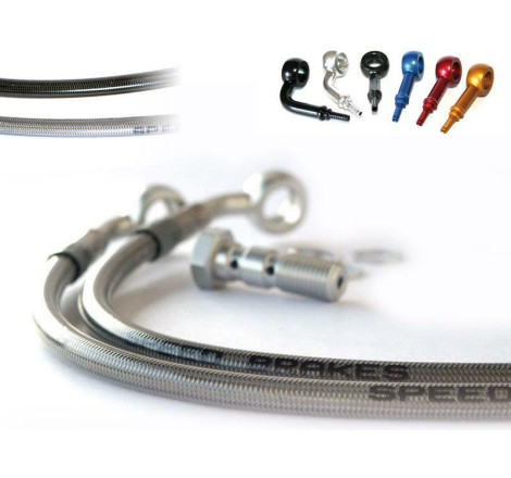 Durite Aviation SPEEDBRAKES avant carbone/raccord argent 125/250/350/450 SX/SX-F/TC/FC