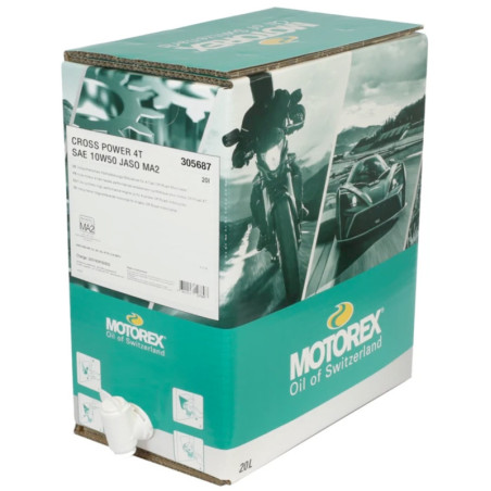 Huile moteur MOTOREX Cross Power 4T 10W50 20L – Huile moto 100% synthèse haute performance JASO MA2